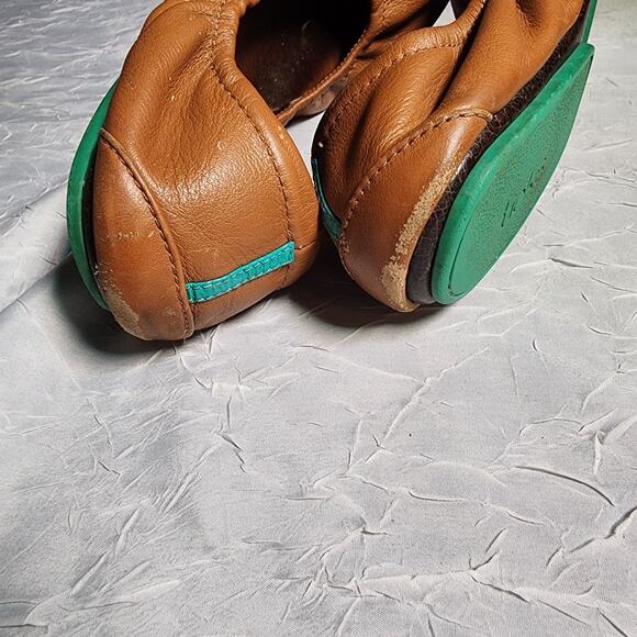 Tieks By Gavrieli Womens Size 9 Camel Leather Ballet Flats Teal Sole Balletcore - Picture 3 of 10